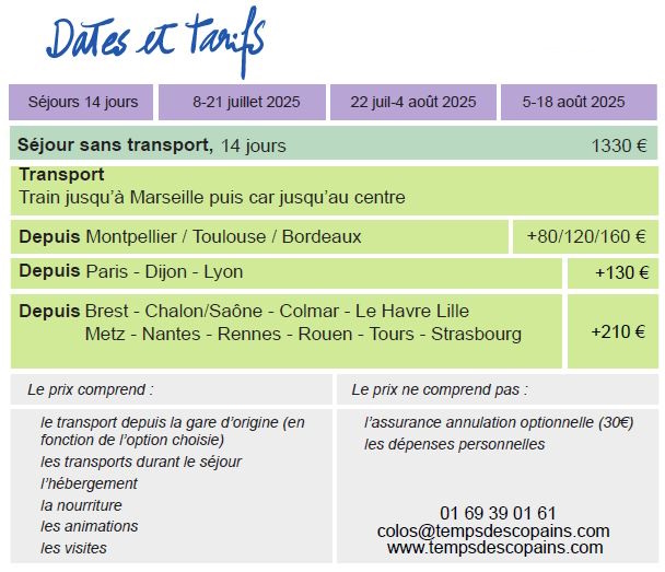 DatesetTarifs-2025-Sejours-Ete-Marseille-Les-Bouches-du-Rhone-Le-Temps-Des-Copains-LTC